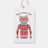 Funny Uggli Christmas Sweater, Niedlich Cat Lover Geschenkanhänger (Vorderseite)