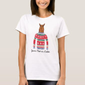 Funny Uggli Christmas Sweater Niedlich Llama Lover T-Shirt (Vorderseite)
