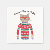 Funny Uggli Christmas Sweater Party, Niedlich Cat  Serviette (Vorderseite)