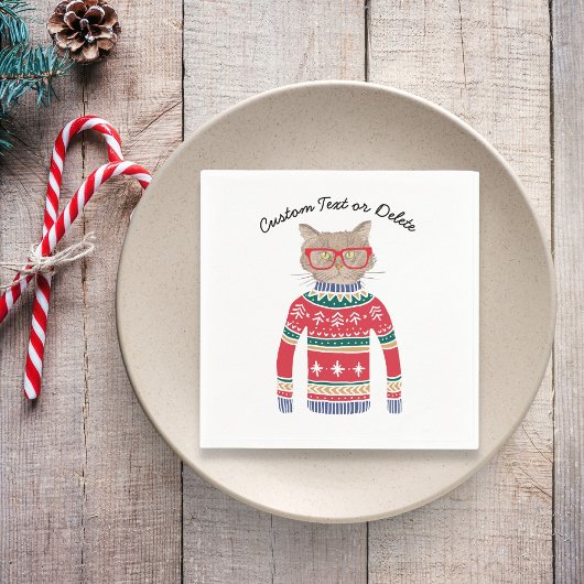 Funny Uggli Christmas Sweater Party, Niedlich Cat  Serviette