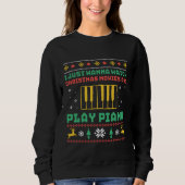 Funny Uggli Christmas Sweater Play Piano Pianist Sweatshirt (Vorderseite)