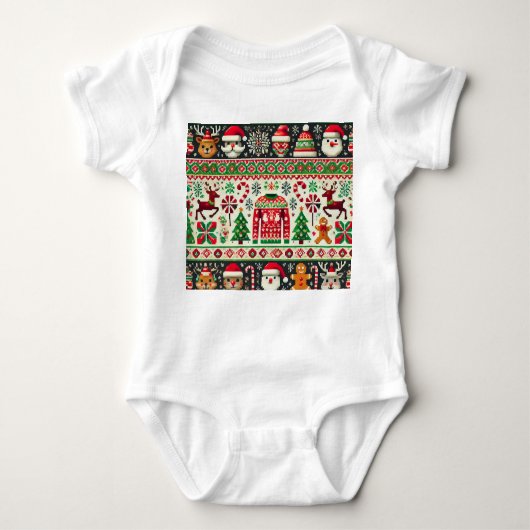 Funny Uggli Christmas Sweater Säugling Bodysuit Baby Strampler (Vorderseite)