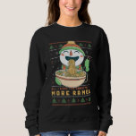 Funny Uggli Christmas Sweater Snowman Eating Ramen Sweatshirt<br><div class="desc">Schneemann Ugly Weihnachten Sweater Muster. Fantastische Regenmänner entwerfen für diejenigen, die Liebe haben, ramen noodle und andere japanische Speisen zu essen. Niedliche und phantastische Ware für alle, die sich an Anime und Ramen erfreuen. Ideal für diese festliche Jahreszeit und einen fröhlichen Urlaub mit einem Hauch von geilem Sarkasmus. Niedliche, Sweater-ähnliche...</div>