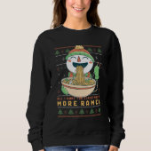 Funny Uggli Christmas Sweater Snowman Eating Ramen Sweatshirt (Vorderseite)