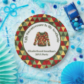 Funny Uggli Weihnachten Sweater Red Green Gold Pappteller (Party)