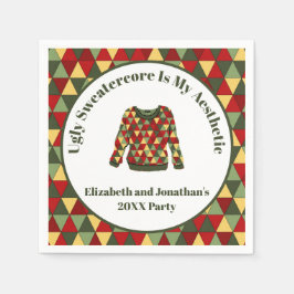 Funny Uggli Weihnachten Sweater Red Green Gold Serviette
