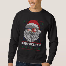 Funny Uggli Weihnachts Sweater American Flag Santa