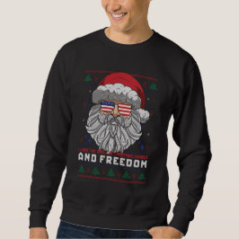 Funny Uggli Weihnachts Sweater American Flag Santa Sweatshirt