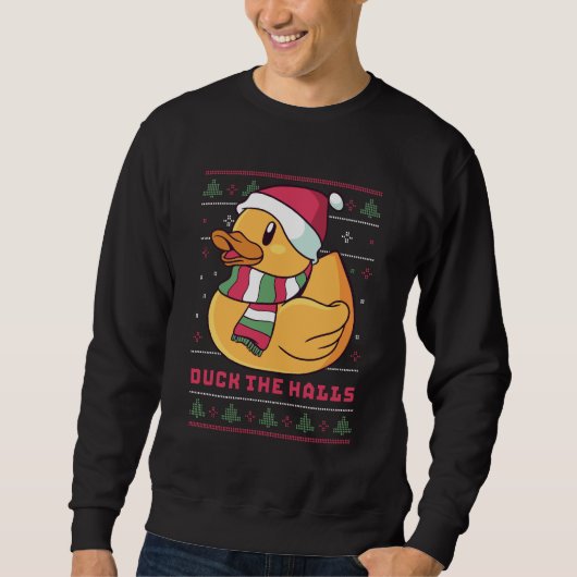 Funny Uggli Weihnachts Sweater Niedlich Duck The H Sweatshirt (Vorderseite)