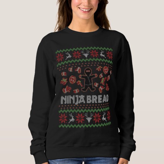 Funny Uggli Weihnachts Sweater Ninja Broad Gingerb Sweatshirt (Vorderseite)