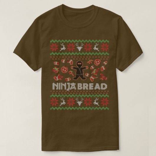 Funny Uggli Weihnachts Sweater Ninja Broad Gingerb T-Shirt (Design vorne)