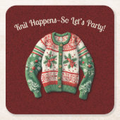Funny Uggli Weihnachts-Weihnachtsfeier Rechteckiger Pappuntersetzer (Vorderseite)