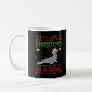 Funny Ugly All I Want For Christmas Is A Seal Prem Kaffeetasse