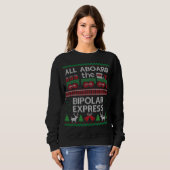 Funny Ugly Christmas Bipolar Express Zug Pullover (Vorne ganz)