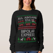 Funny Ugly Christmas Bipolar Express Zug Pullover (Vorderseite)