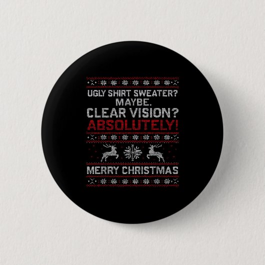 Funny Ugly Christmas Cataract Sweater Grandpa Gran Button (Vorderseite)