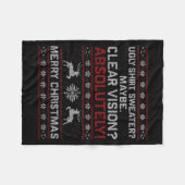 Funny Ugly Christmas Cataract Sweater Grandpa Gran Fleecedecke (Vorderseite (Horizontal))