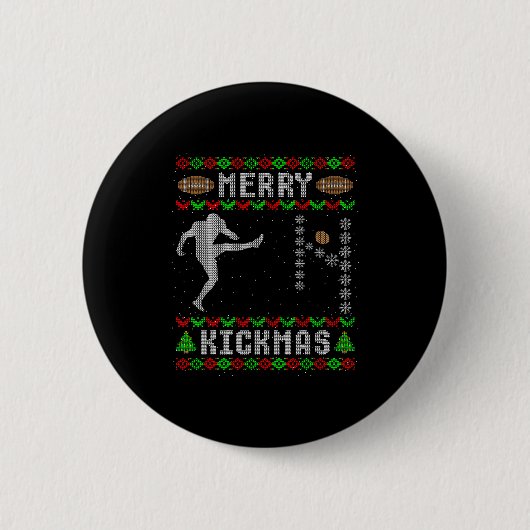 Funny Ugly Christmas Football Srt Team Kicker  Button (Vorderseite)