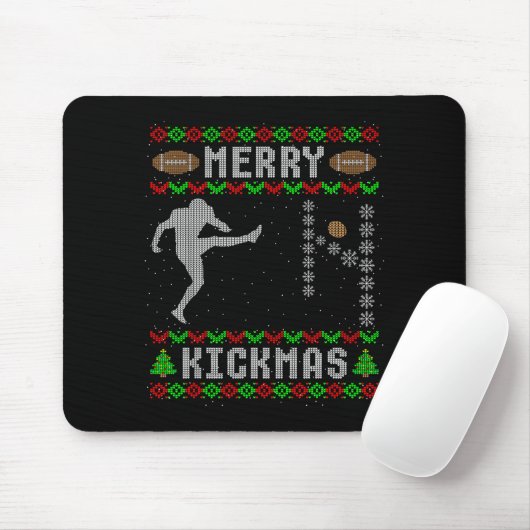 Funny Ugly Christmas Football Srt Team Kicker Mousepad (Mit Mouse)
