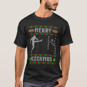 Funny Ugly Christmas Football Srt Team Kicker T-Shirt (Vorderseite)