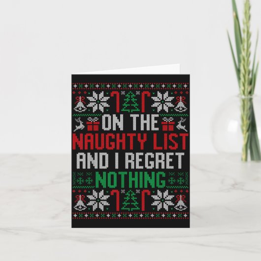 Funny Ugly Christmas I Regret Nothing Xmas Gift  Karte (Vorderseite)