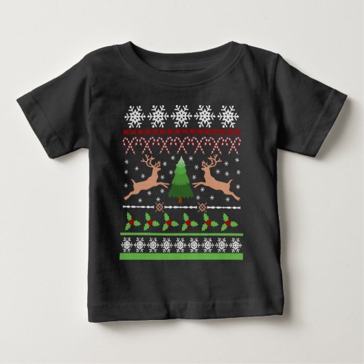 Funny Ugly Christmas Sweater Baby T-shirt (Vorderseite)