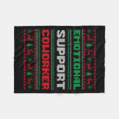 Funny Ugly Christmas Sweater Emotional Suprt Cowor Fleecedecke (Vorderseite (Horizontal))