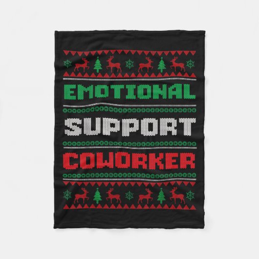 Funny Ugly Christmas Sweater Emotional Suprt Cowor Fleecedecke (Vorderseite)