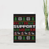 Funny Ugly Christmas Sweater Emotional Suprt Cowor Karte (Vorderseite)