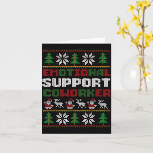 Funny Ugly Christmas Sweater Emotional Suprt Cowor Karte (Gelbe Blume)