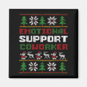Funny Ugly Christmas Sweater Emotional Suprt Cowor Magnet (Vorne)