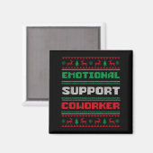 Funny Ugly Christmas Sweater Emotional Suprt Cowor Magnet (Vorderseite/Rückseite)