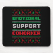Funny Ugly Christmas Sweater Emotional Suprt Cowor Mousepad (Vorne)