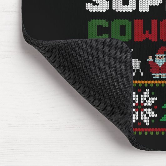 Funny Ugly Christmas Sweater Emotional Suprt Cowor Mousepad (Ecke)