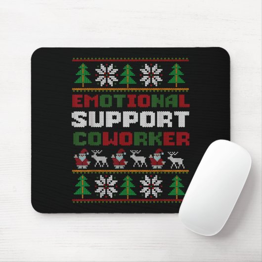 Funny Ugly Christmas Sweater Emotional Suprt Cowor Mousepad (Mit Mouse)