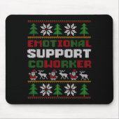 Funny Ugly Christmas Sweater Emotional Suprt Cowor Mousepad (Vorne)