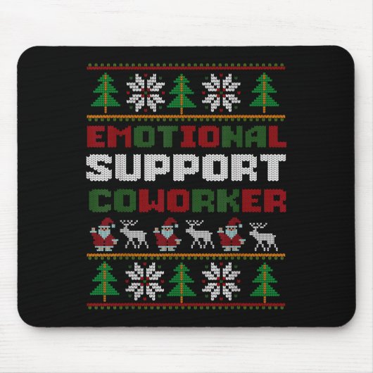Funny Ugly Christmas Sweater Emotional Suprt Cowor Mousepad (Vorne)