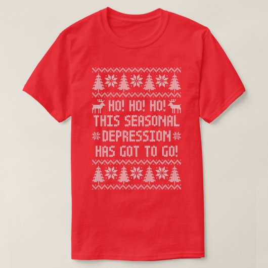 Funny Ugly Christmas Sweater Ho Ho Ho Ho Ho Ho Die T-Shirt (Design vorne)