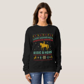 Funny Ugly Christmas Sweater Horseriding Horse Sweatshirt (Vorne ganz)