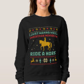 Funny Ugly Christmas Sweater Horseriding Horse Sweatshirt (Vorderseite)