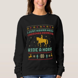 Funny Ugly Christmas Sweater Horseriding Horse Sweatshirt