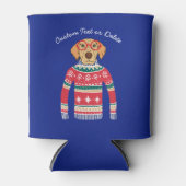 Funny Ugly Christmas Sweater, Hund mit Brille Dosenkühler (Vorderseite)