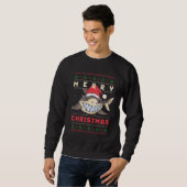 Funny Ugly Christmas Sweater Lächeln Hai Santa Sweatshirt (Vorne ganz)