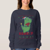 Funny Ugly Christmas Sweater Niedlich T-Rex Dinosa Sweatshirt (Vorderseite)