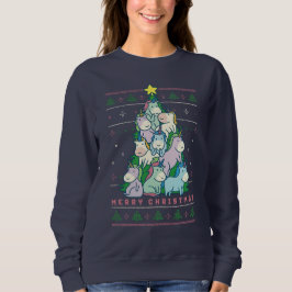 Funny Ugly Christmas Sweater Niedlicher Einhornbau Sweatshirt