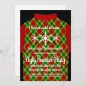 Funny Ugly Christmas Sweater Party Einladung (Vorne/Hinten)