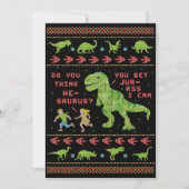 Funny Ugly Christmas Sweater Party T Rex Dinosaur Einladung (Vorderseite)