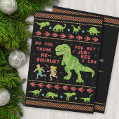 Funny Ugly Christmas Sweater Party T Rex Dinosaur Einladung