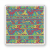 Funny Ugly Christmas Sweater Pattern Holiday Aufkleber (Vorderseite)