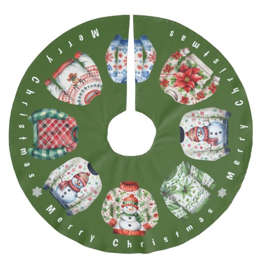 Funny Ugly Christmas Sweater Polyester Weihnachtsbaumdecke (Vorderseite)